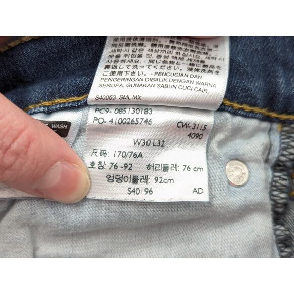 Levi’s 513 Jeans Men’s Slim Fit Straight Leg Blue Medium Wash Denim Size 30 x 32 - Picture 9 of 12